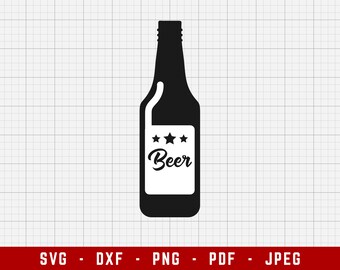 Beer Bottle SVG Cutting Files | Beer Logo Digital Clip Art, Beer SVG, Drinking SVG | Svg, Dxf, Png, Jpeg, Pdf