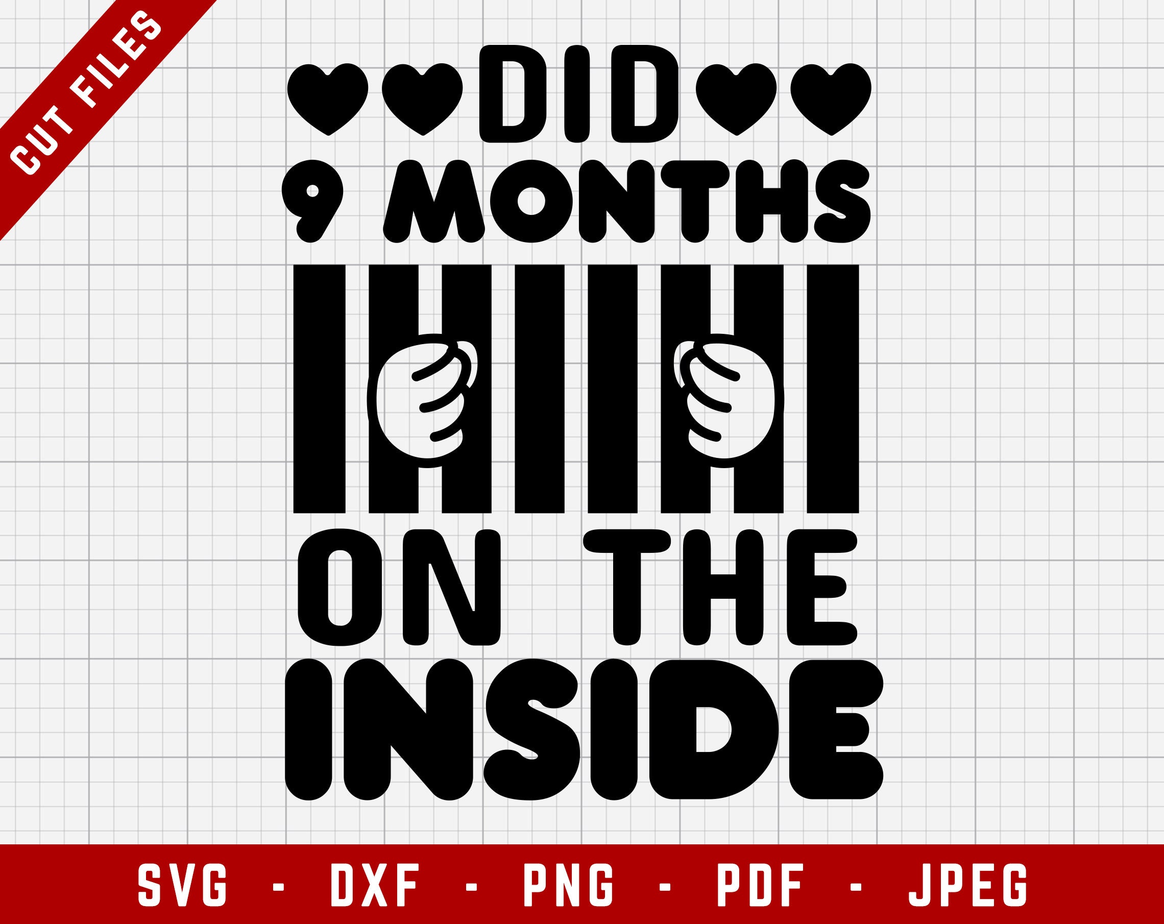 Did 9 Months on the Inside SVG Cutting Files Newborn Digital Clip Art