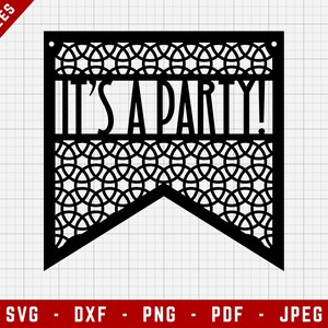 Party decoration SVG Cutting File | Party Decoration Banner Clip Art, Pennant SVG, Bunting SVG | Svg, Dxf, Png, Jpeg, Pdf