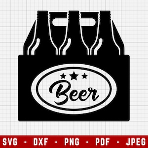Beer Sixpack SVG Snijbestanden | Bierlogo Digitale Clip Art, Bier SVG, Drinken SVG | Svg, Dxf, Png, Jpeg, Pdf