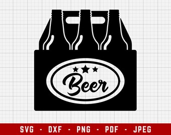 Beer Sixpack SVG Cutting Files | Beer Logo Digital Clip Art, Beer SVG, Drinking SVG | Svg, Dxf, Png, Jpeg, Pdf