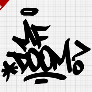 MF DOOM Signature SVG Cutting File / Digital Clip Art, Viktor Vaughn svg, Music Cricut file, hip hop svg, rap svg