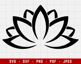 Lotus Flower SVG Cutting Files | Yoga Digital Clip Art, Mediation SVG, Lotus SVG | Svg, Dxf, Png, Jpeg, Pdf