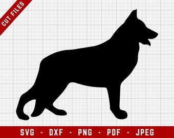 Berger Allemand SVG Fichier de Coupe - Chien de Berger Allemand Svg | Chiens Digital Clip Art, Chien SVG, Dog Breed Cricut fichier, Puppy SVG