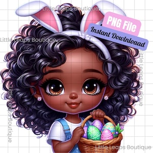 イースターかわいい黒人少女 PNG、イースター 2025 クリップアート、イースター PNG、小さな黒人少女、休日、イースター、2025 PNG、黒人少女