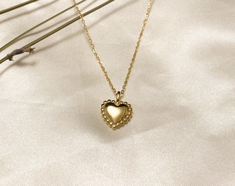 Collar de corazón de oro - Collar chapado en oro de 14 quilates - Joyería minimalista - Regalo para mujer