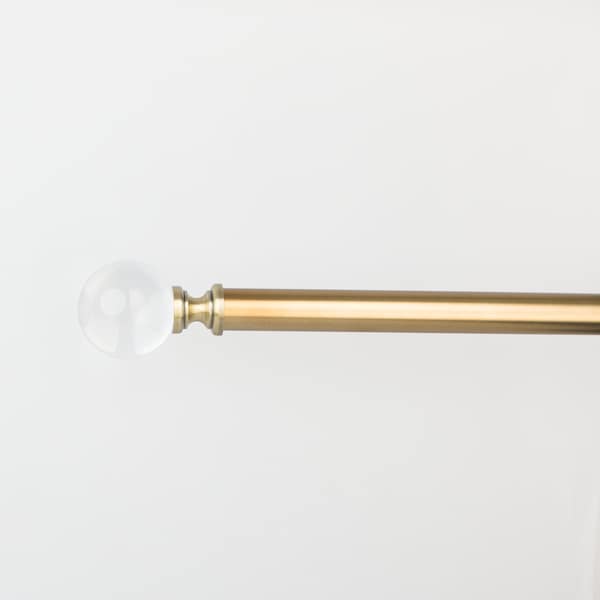 Metal Curtain Pole with Brackets, Rings and Acrylic Finial