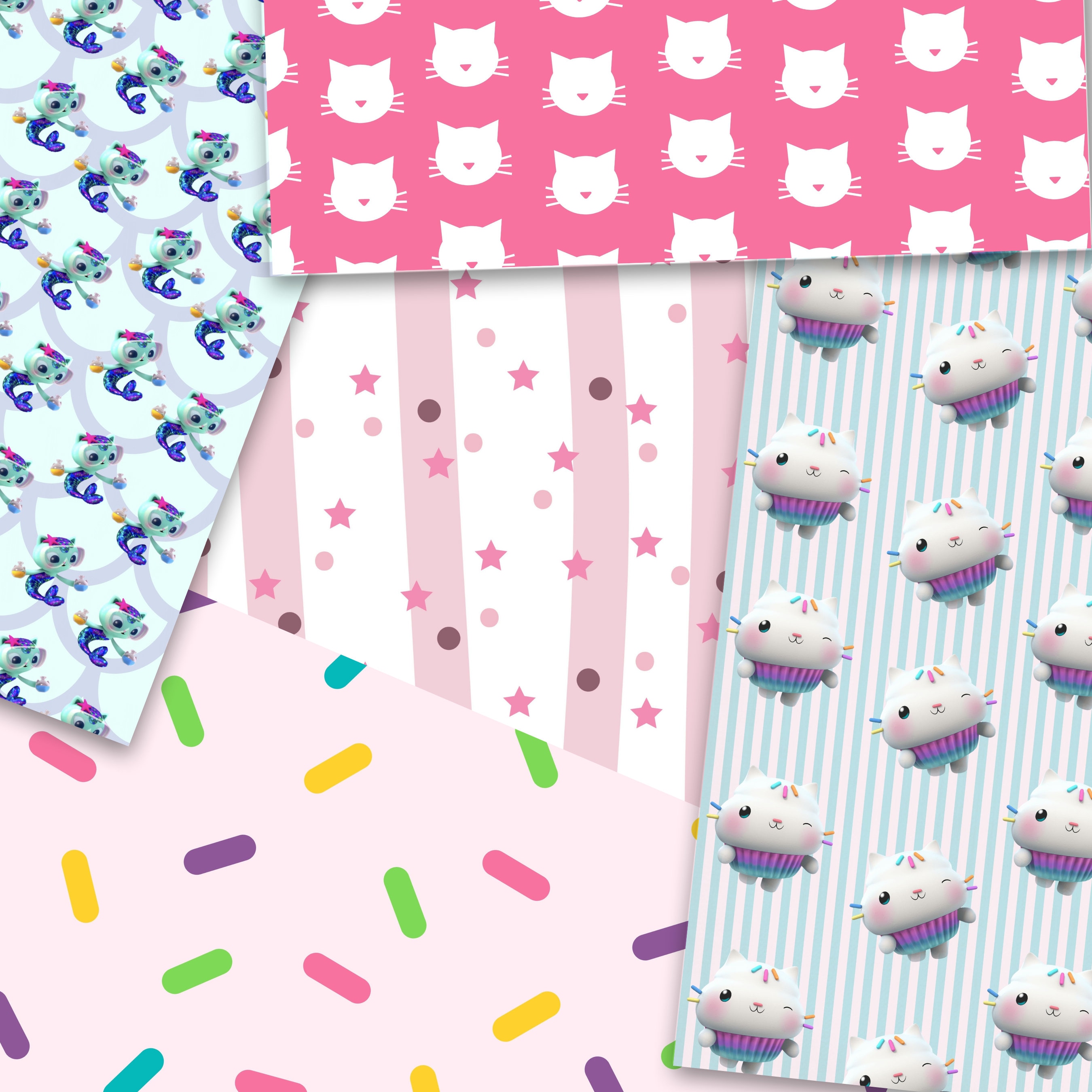 Gabbys Dollhouse Digital Paper Digital Paper Scrapbook Etsy Sweden