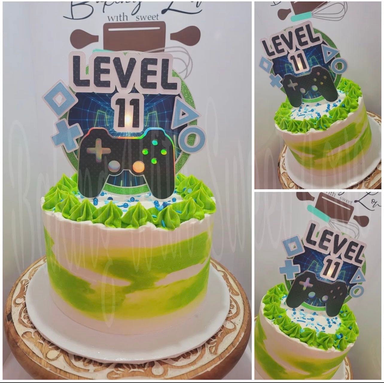 Gamer Cake Topper Level up Cake Topper Controller Cake Topper Etsy