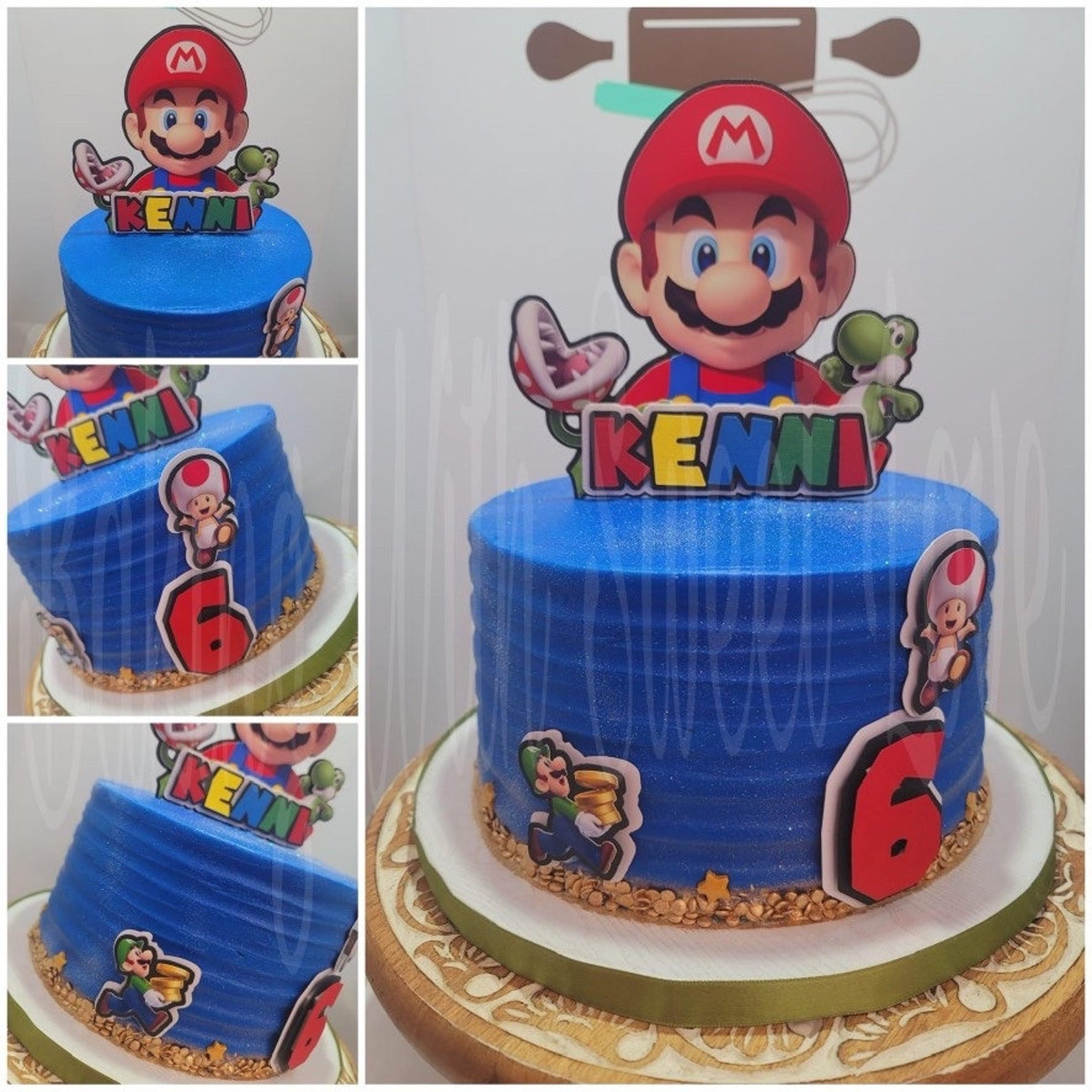 Super Mario Cake Topper Mario Cake Topper Mario Cake Topper Set Etsy