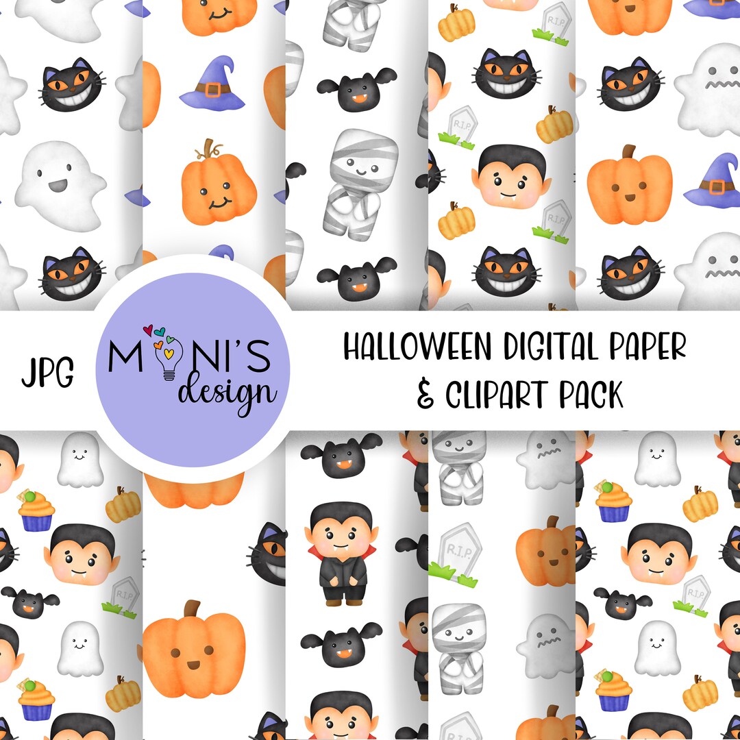 Halloween Digital Paper & Clipart Pack (digital Download) - Etsy