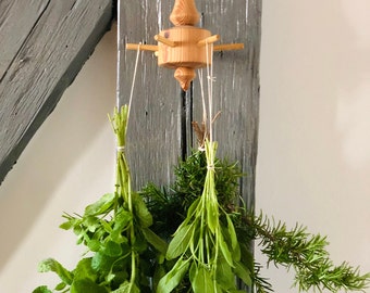 Herb spiral Herb drying Spindle turned Herb spindle Herb storage Herb kitchen