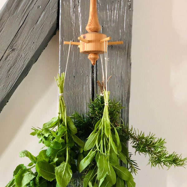 Herb spiral Herb drying Spindle turned Herb spindle Herb storage Herb kitchen