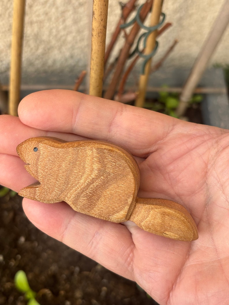 Beaver wooden animal wooden figure handmade image 2