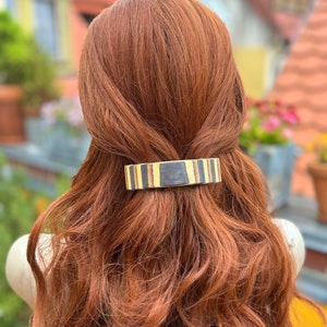 Handmade wooden hair clip colorful, large hair clip for lots of hair, wooden clip for long hair