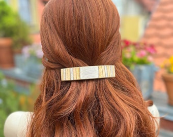 Grande pince à cheveux en bois, accessoires cheveux, pince à cheveux, bijoux en bois, bijoux placage bois, pince barette bois, fait main