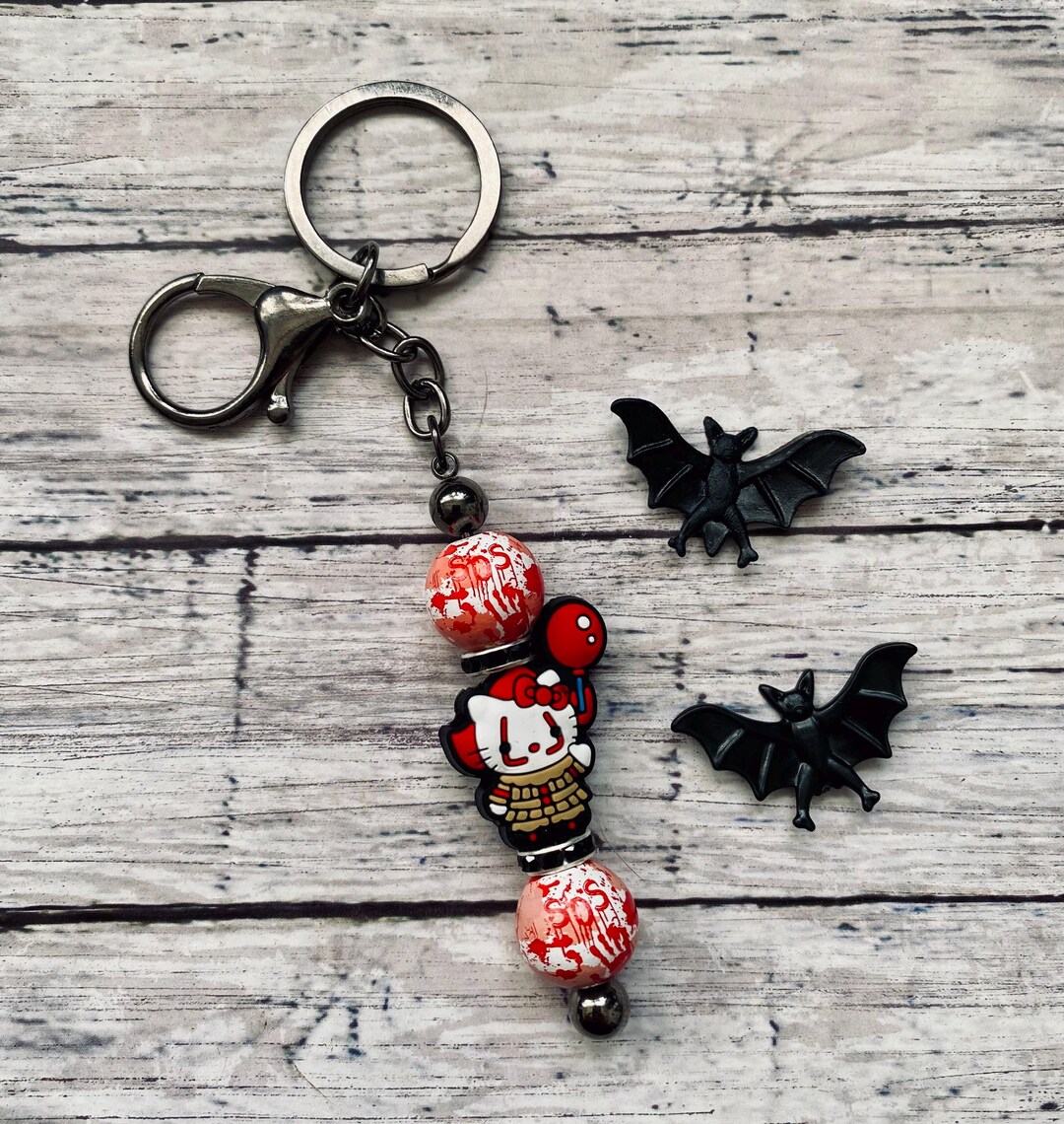 Kitty Horror Clown Keychain Spooky Fright - Etsy