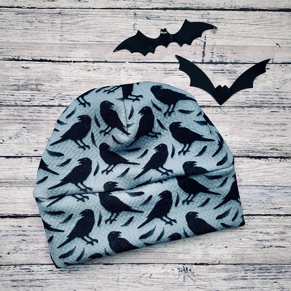 Gothic Raven Newborn Beanie Hat Spooky Ghouls