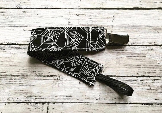 Frightful Spider Webs Pacifier Clip Wicked Spooky Goth Baby - Etsy