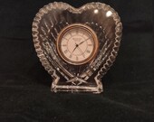 Waterford Crystal, Heart Shaped Clock, Original Box, Protective Bag, All Informational Inserts