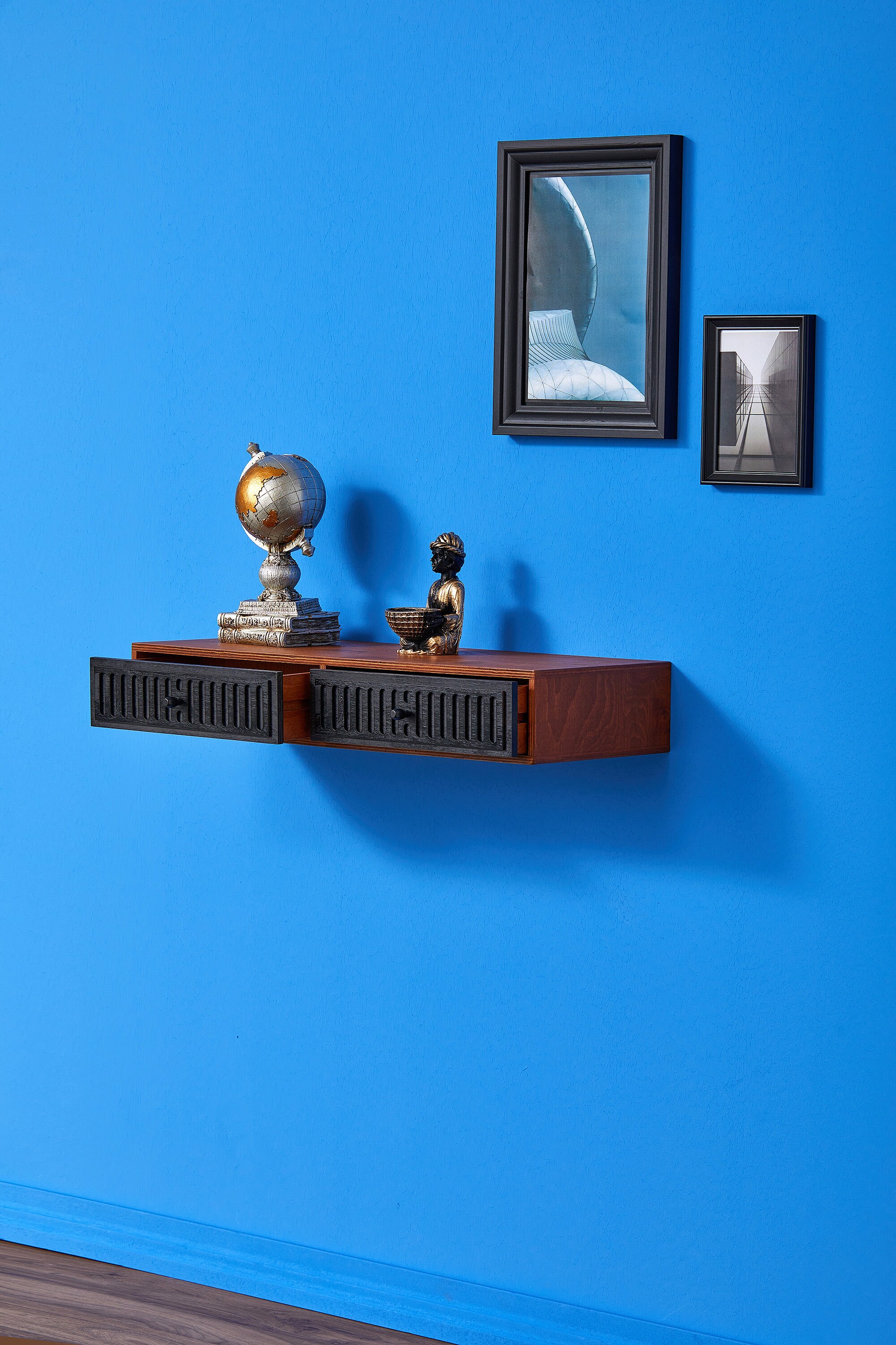 Floating Console Floating Drawer Wooden Entryway Organizer Etsy