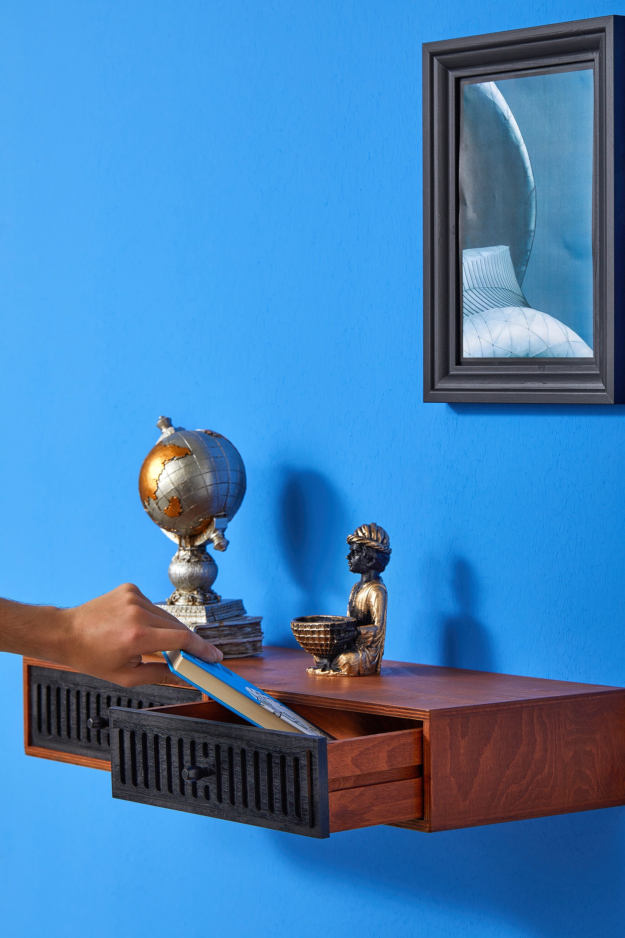 Floating Console Floating Drawer Wooden Entryway Organizer Etsy