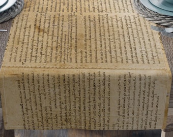 Antique the Isaiah manuscript table runner, Masterworks of Beauty and Sanctity Dead Sea Scrolls -  from  100 BCE , old  biblical manuscript