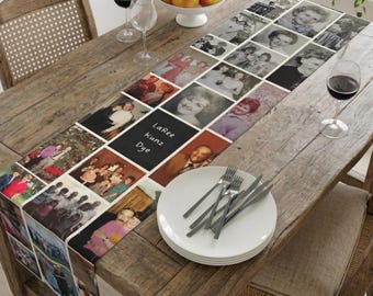 Custom Home Decor, Personalized Memory Table Runner: Custom Photo Collage with Your Favorite Photos