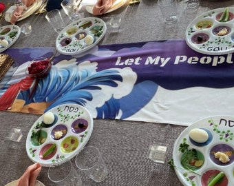 Passover Seder table runner - passover tablecloth- Pesah ,seder gift, home decor passover