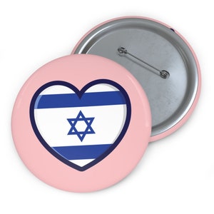 Pink Israel flag, Israel  Pin Buttons