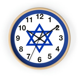 Israeli Flag Wall Clock , Star of David image 1