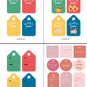 Purim Gift Tags, Printable Tags for Purim 2023, Mishloach Manot ...