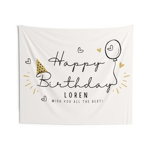 Happy birthday  Custom wall tapestry  personalized tapestry,   Birthday Party Decorations