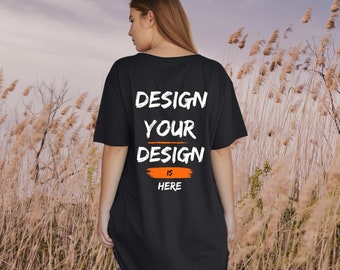 Bella Canvas  3006 mockup ,  black T-Shirt Model Mock up,  back  Model Mockup, Download SwiftPOD