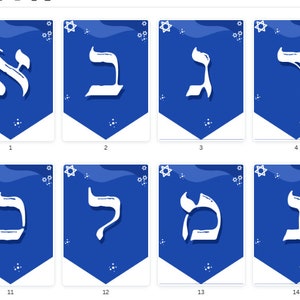 Bruant Alef Bet et alphabet hébreu imprimables imprimables pour des combinaisons de mots personnalisées svg, PDF