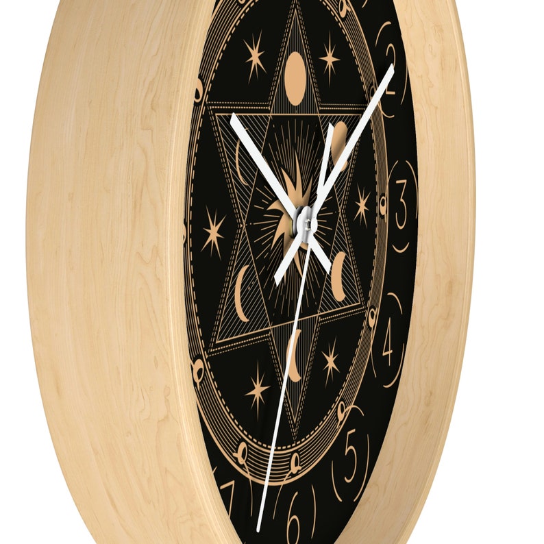 Spiritual symbols Wall clock, Star of DAVID clock, Sacred Symbol Magic , esoteric ornaments clock image 2