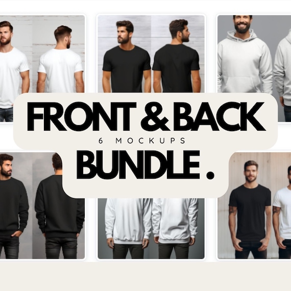 Front and Back mockup bundle ,Trendy Male Mockup , Double sided mockup, Backside Mockup,  T Shirt Mock Up, Sweatshirt, Gildan 18000 ,18500!