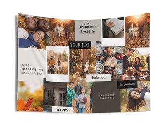 Family fall Custom wall tapestry, photo tapestry, personalized tapestry, photo collage tapestry, family photo tapestry, custom picture
