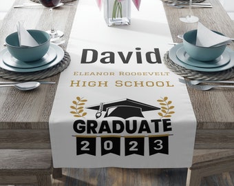 Senior Graduation Table Runner,  Custom Graduation Decoration, 2021 High School Grad Banner, Senior Door Banner, Graduating Senior Gift