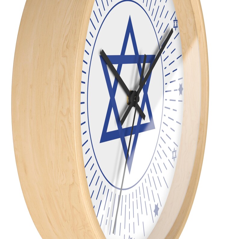 Horloge murale patriotique dIsraël, horloge étoile de DAVID intemporelle symbole Magen de David image 2