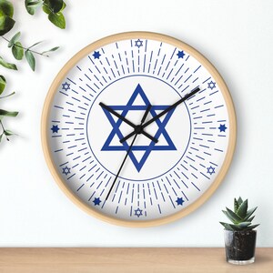 Patriotic Israel Wall clock, Star of DAVID clock timeless Magen of David symbol image 3
