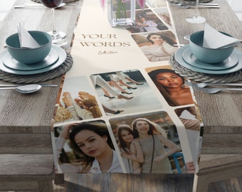 Custom Photo Collage Table Runner: A Stunning Personalized Event Accessory,  Memories gift!