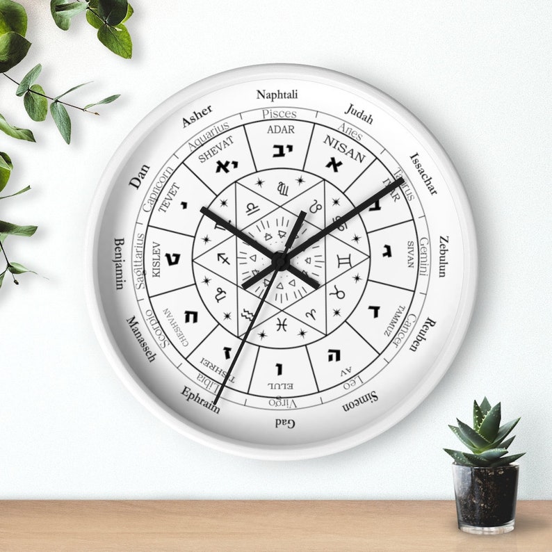 The Hebrew alphabet Jewish clock 12 Tribes of Israel , Jewish clock /Hebrew Calendar, Jewish Decor, Jewish Year,Jewish Perpetual Calendar image 10