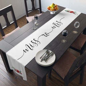 Bridal theme table runner/ Wedding gift table runner/    boho Bridal Shower | family home decor | Bridal Shower decoration