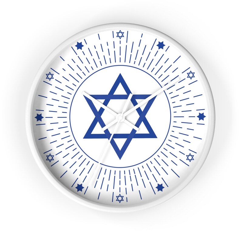 Patriotic Israel Wall clock, Star of DAVID clock timeless Magen of David symbol image 9