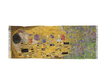 Gustav klimt artwork scarf Lightweight long scarf,  Love,  the kiss gustav klimt print valntine day gift