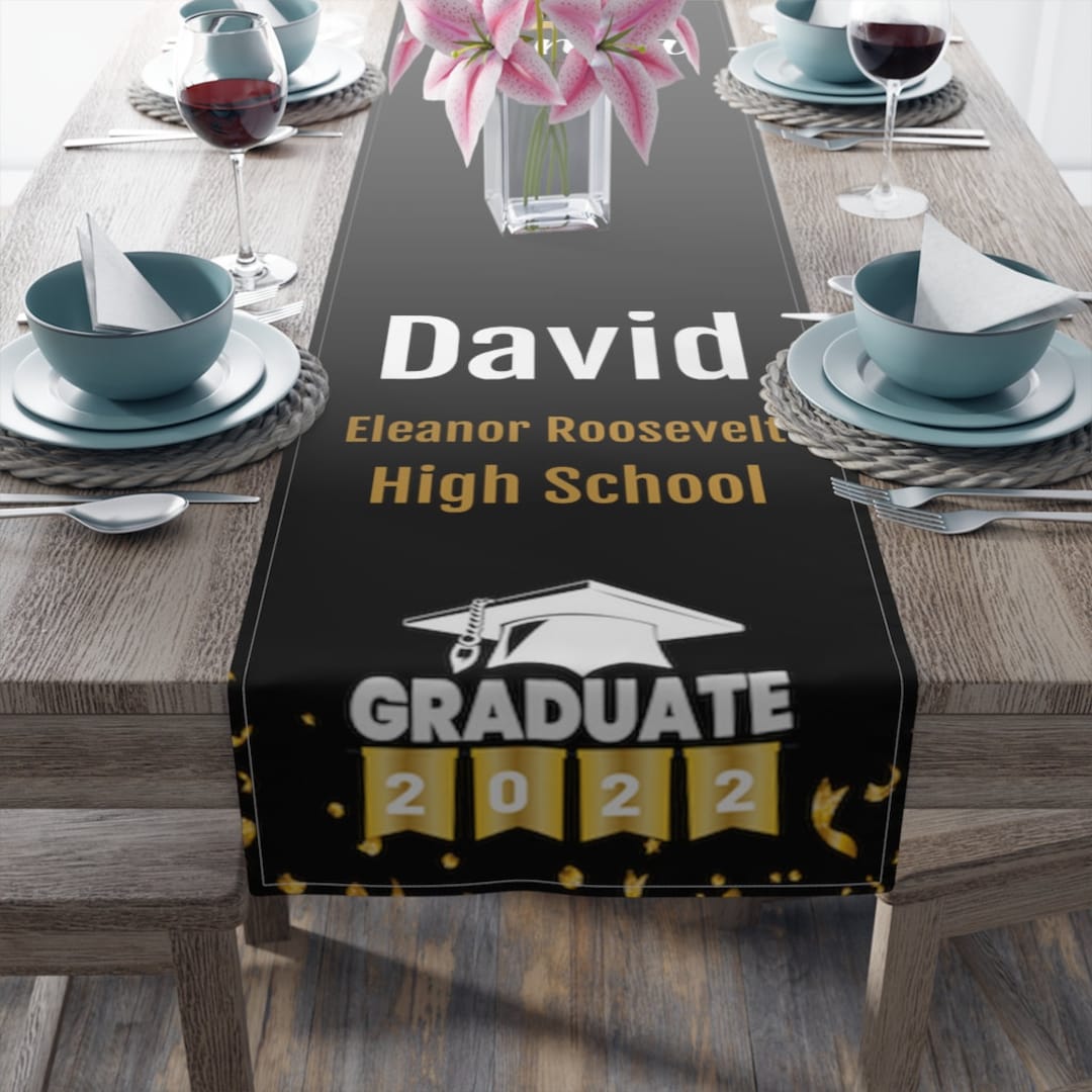 Custom Graduation Table Runner Custom Graduation Decoration Etsy