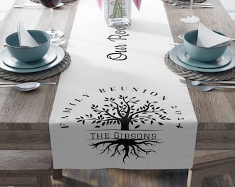 Family Reunion Table runner,  Family Reunion Decor, Family Gathering,  monogram, our roots run deep