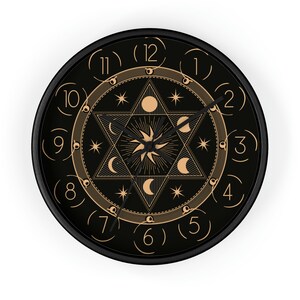 Spiritual symbols Wall clock, Star of DAVID clock, Sacred Symbol Magic , esoteric ornaments clock image 7