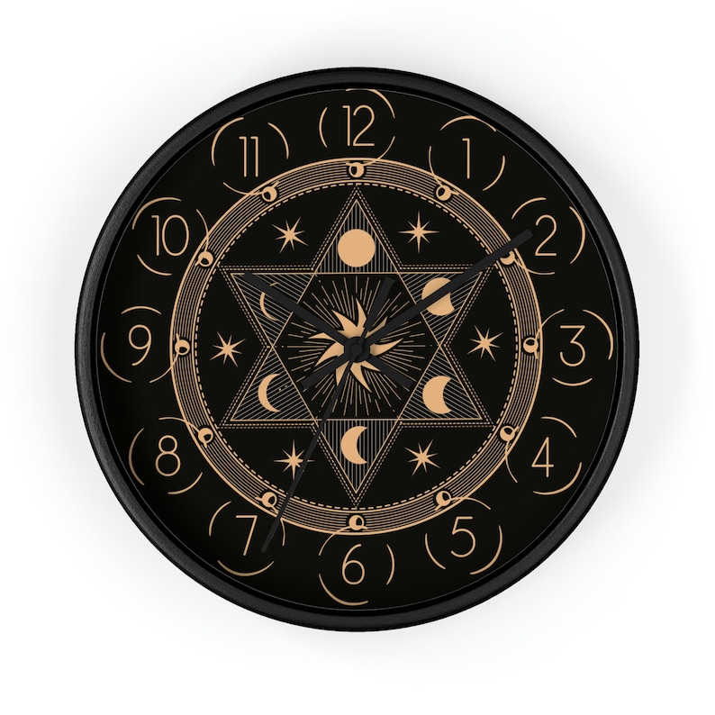 Spiritual symbols Wall clock, Star of DAVID clock, Sacred Symbol Magic , esoteric ornaments clock image 7
